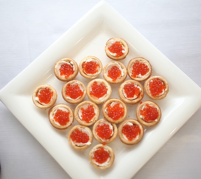 plate of caviar appetizers